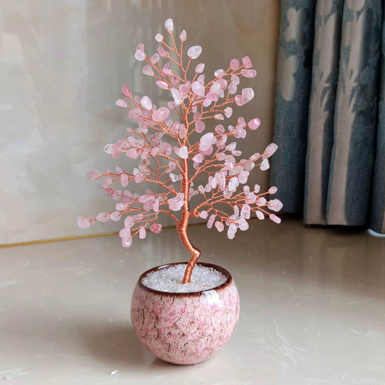 Natural crystal tree attracts peach blossoms and fortune tree decoration ornaments