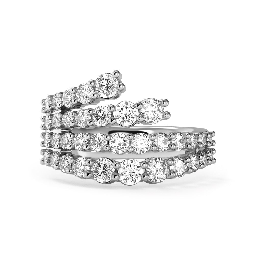 Fashionable and personalized spiral full diamond ring