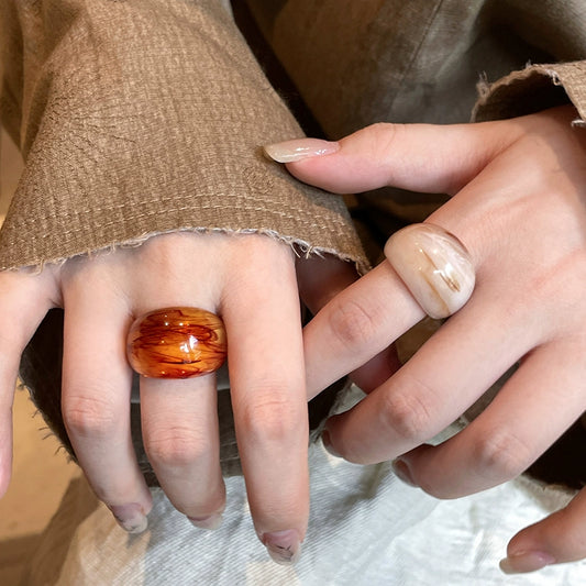 French Vintage Amber Ring