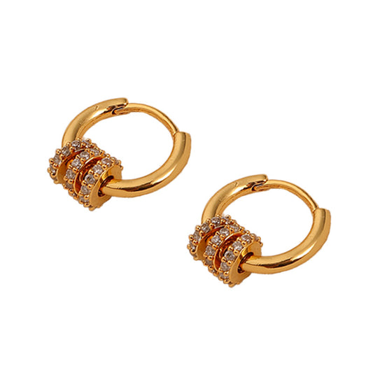 110-High-end fashion multi-wear zircon hoop earrings