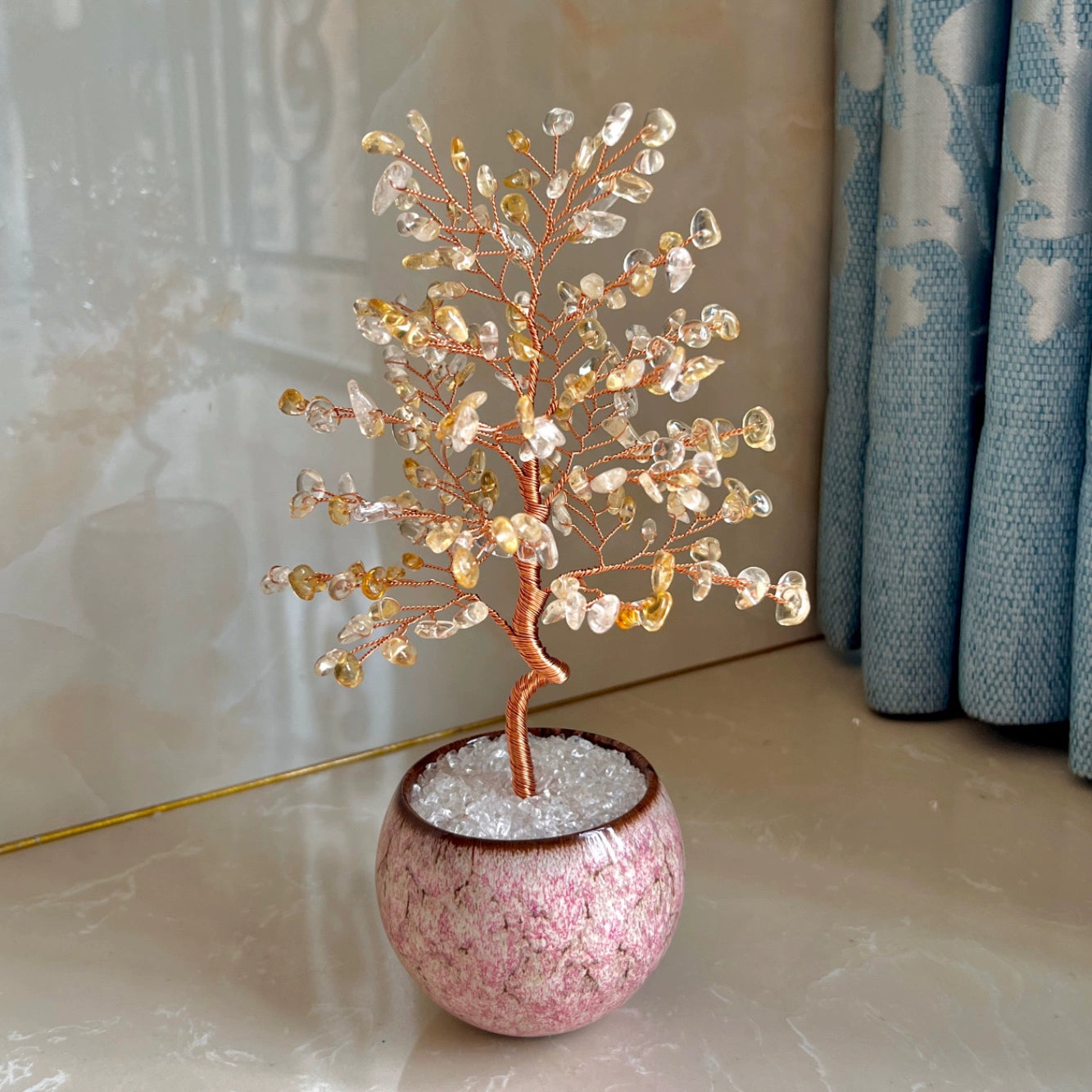 Natural crystal tree attracts peach blossoms and fortune tree decoration ornaments