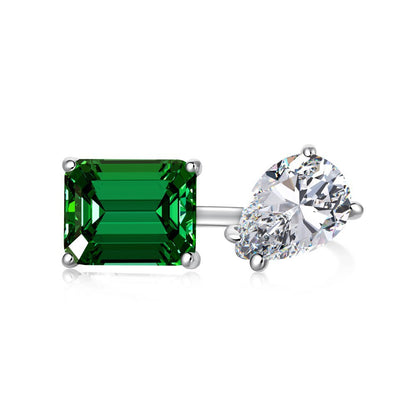 142-Retro high-end zircon emerald ring