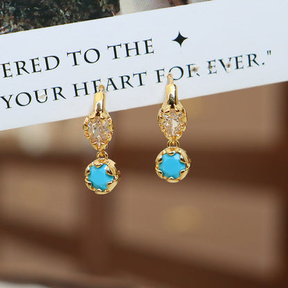 112-High-end design turquoise earrings