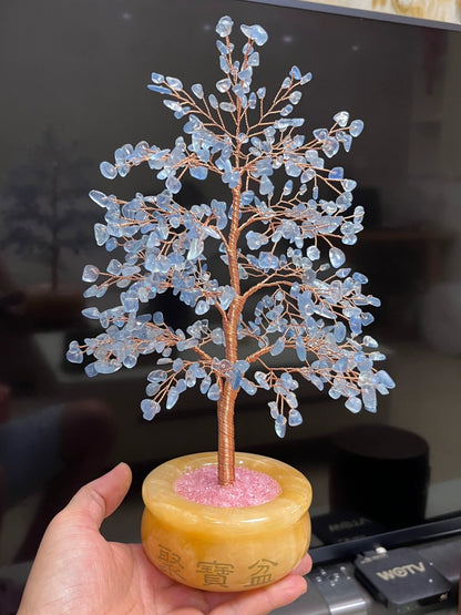 Natural crystal fortune tree light luxury ornaments crafts