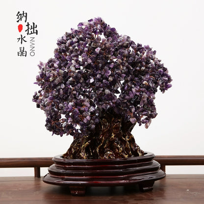 Natural crystal money tree Feng Shui fortune-attracting ornaments