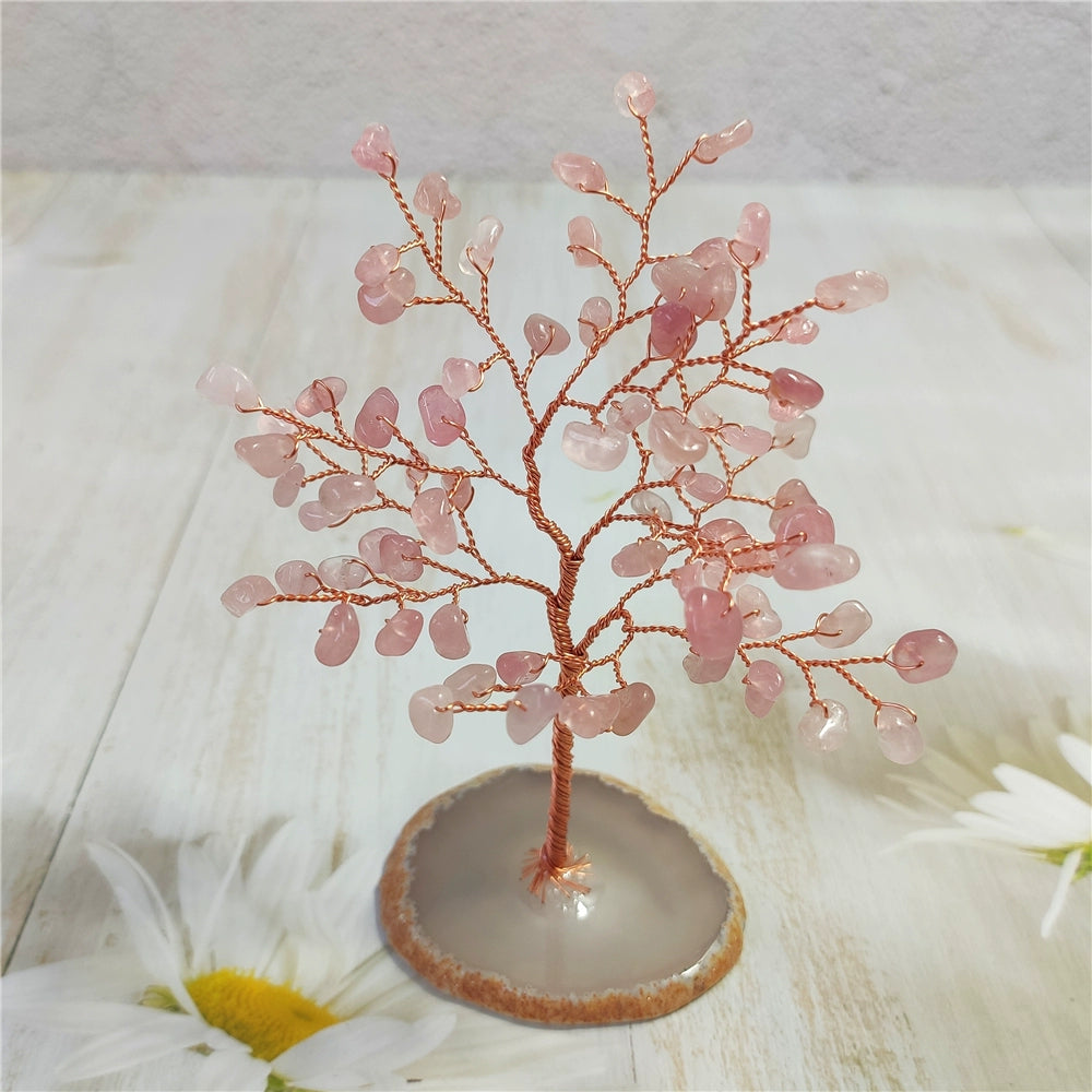 Natural crystal peach blossom fortune tree ornaments