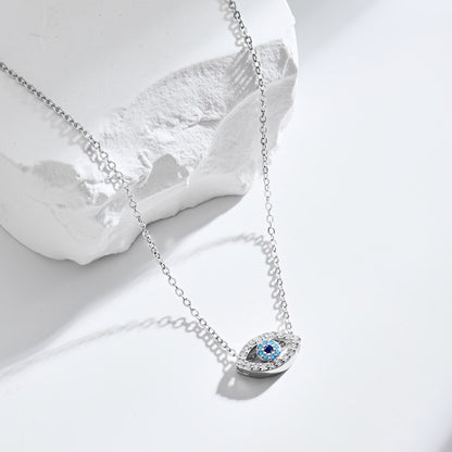 Fashion personality zircon devil eye pendant necklace