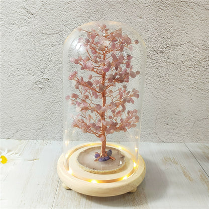 Crystal tree glass cover ornaments to attract love and wealth