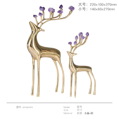 New Chinese style amethyst lucky deer decorative ornaments