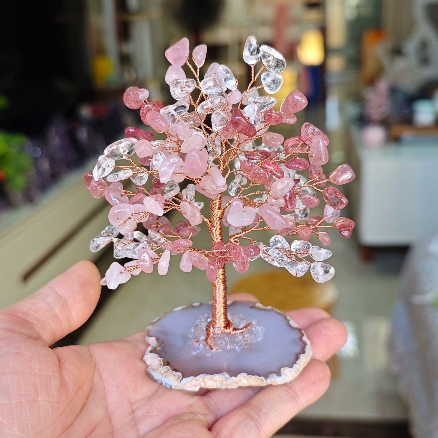 Natural crystal fortune tree decoration ornaments