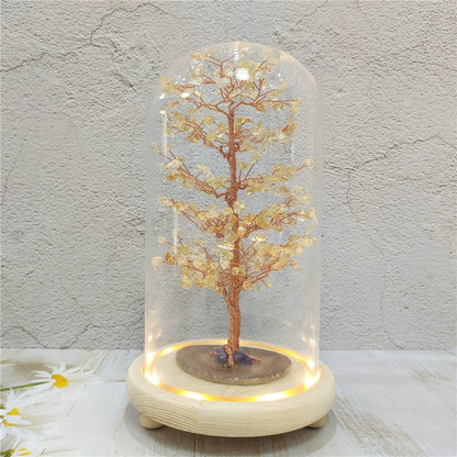 Crystal tree glass cover ornaments to attract love and wealth