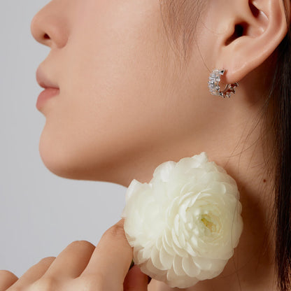 Zirconia Rectangular Earrings