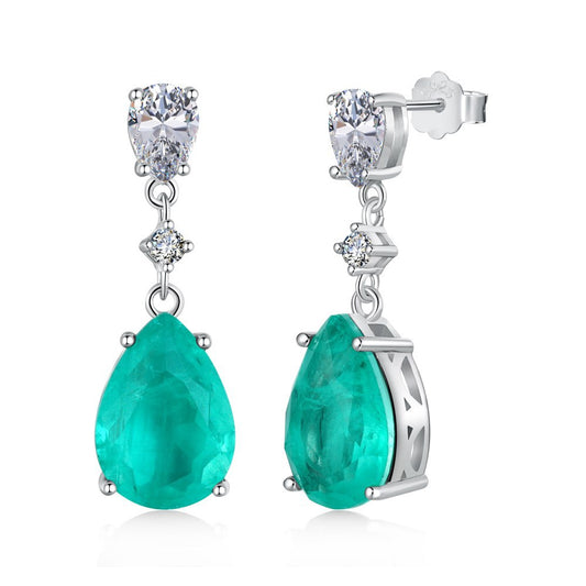 Elegant green teardrop earrings