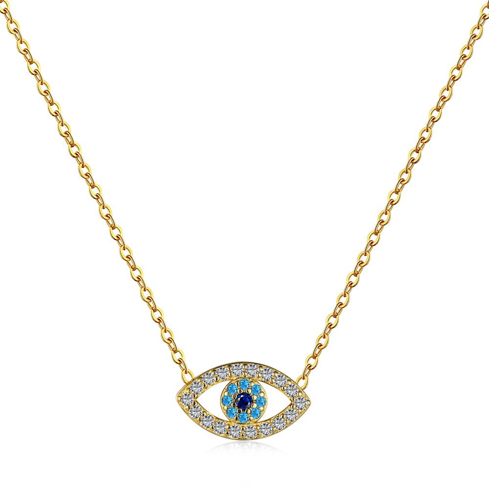 Fashion personality zircon devil eye pendant necklace