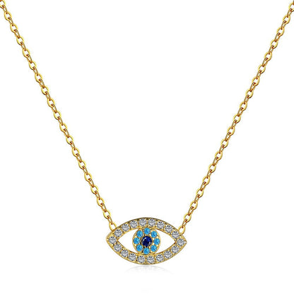 Fashion personality zircon devil eye pendant necklace