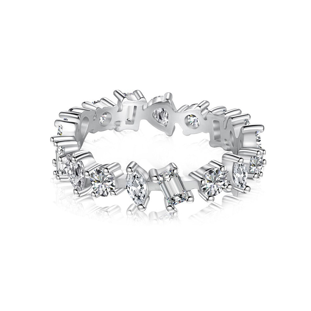 Fashionable and high-end sparkling diamond full diamond ring