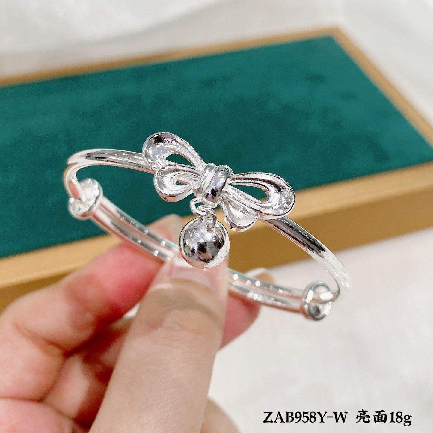 Butterfly bell sterling silver bracelet