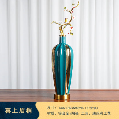 New Chinese style happy eyebrows enamel vase ornaments