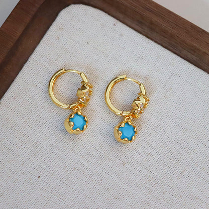 112-High-end design turquoise earrings