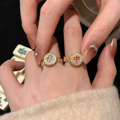 Fashion New Chinese Mahjong Open Ring