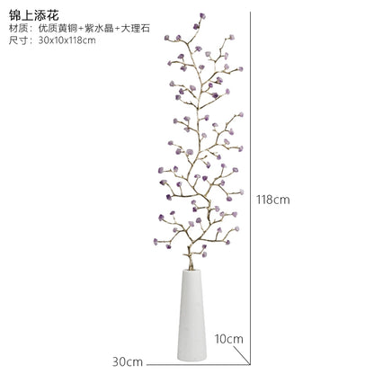 Natural crystal treasure fortune tree ice crack decorative ornaments