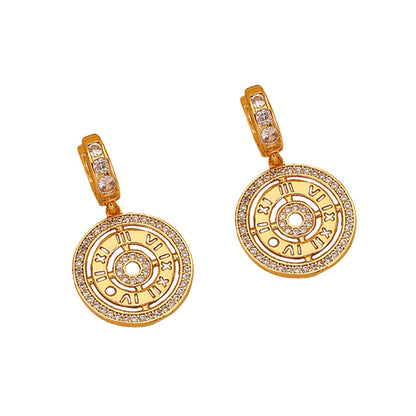 107-High-grade zircon letter personality earrings