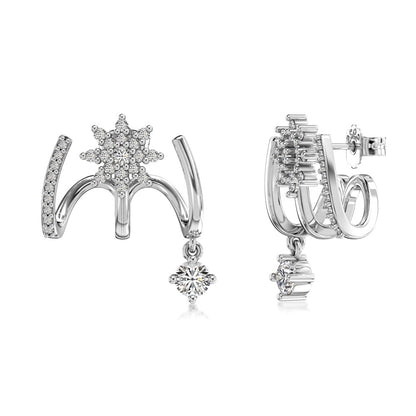 Fashionable and personalized zircon eight-pointed star earrings