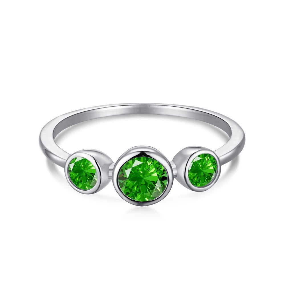 142-Retro high-end zircon emerald ring