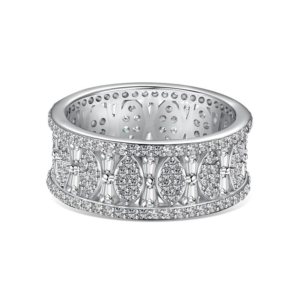 Fashionable and high-end sparkling diamond full diamond ring