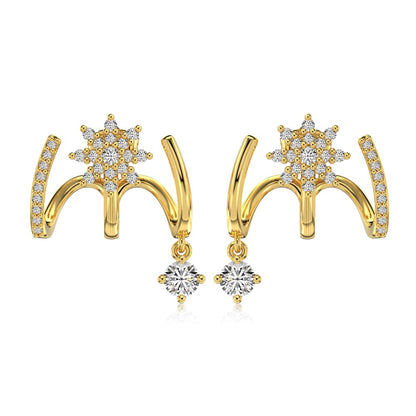 Fashionable and personalized zircon eight-pointed star earrings