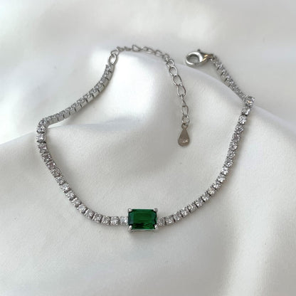 Fashion Luxury Emerald Zirconia Tennis Bracelet