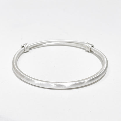 Fashionable simple plain ring sterling silver bracelet