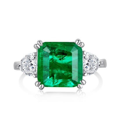 142-Retro high-end zircon emerald ring