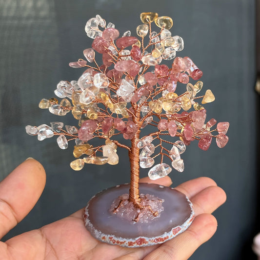 Natural crystal fortune tree decoration ornaments