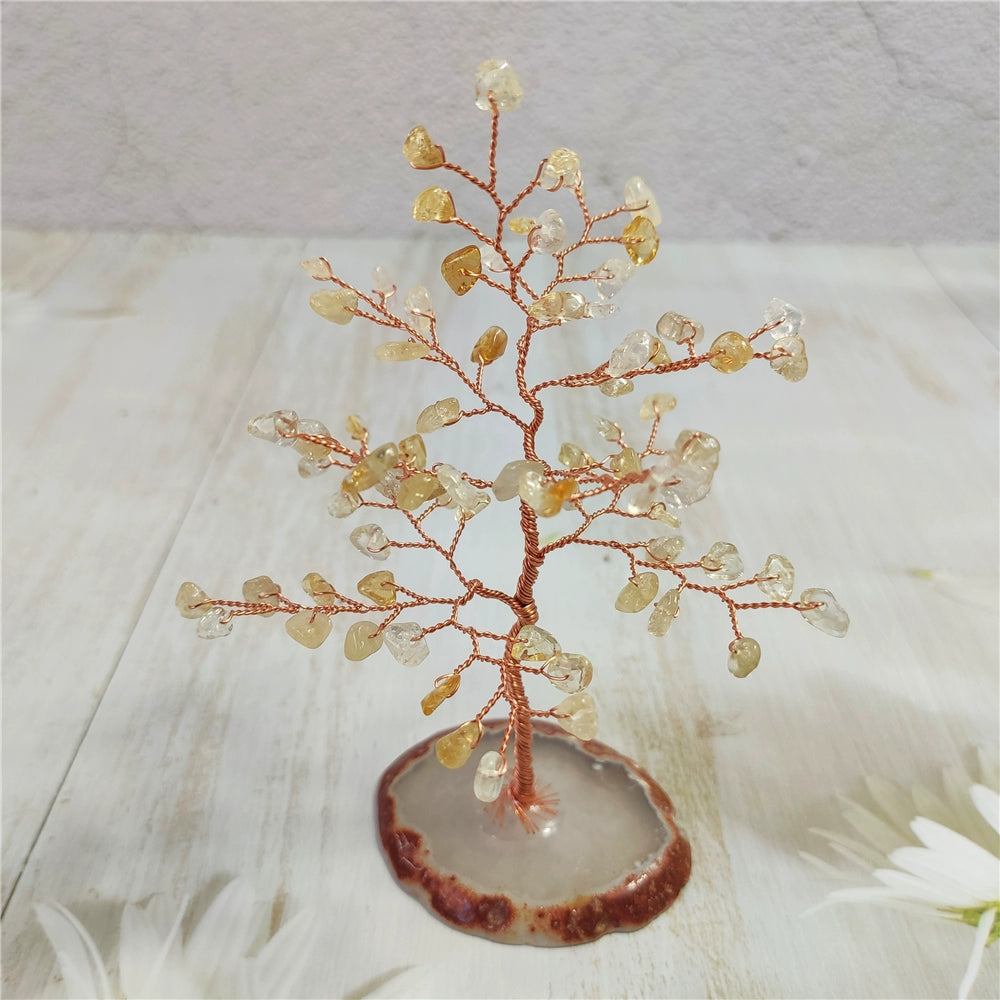 Natural crystal peach blossom fortune tree ornaments