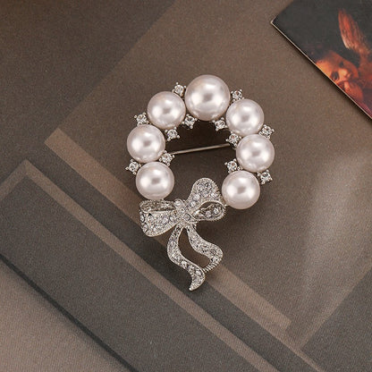 3-High-grade zircon pearl butterfly brooch simple niche clothing women's accessories