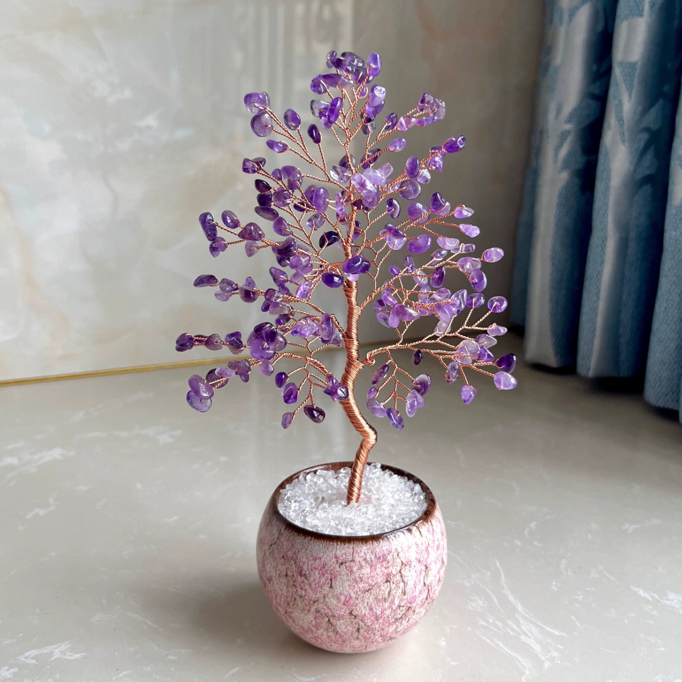 Natural crystal tree attracts peach blossoms and fortune tree decoration ornaments