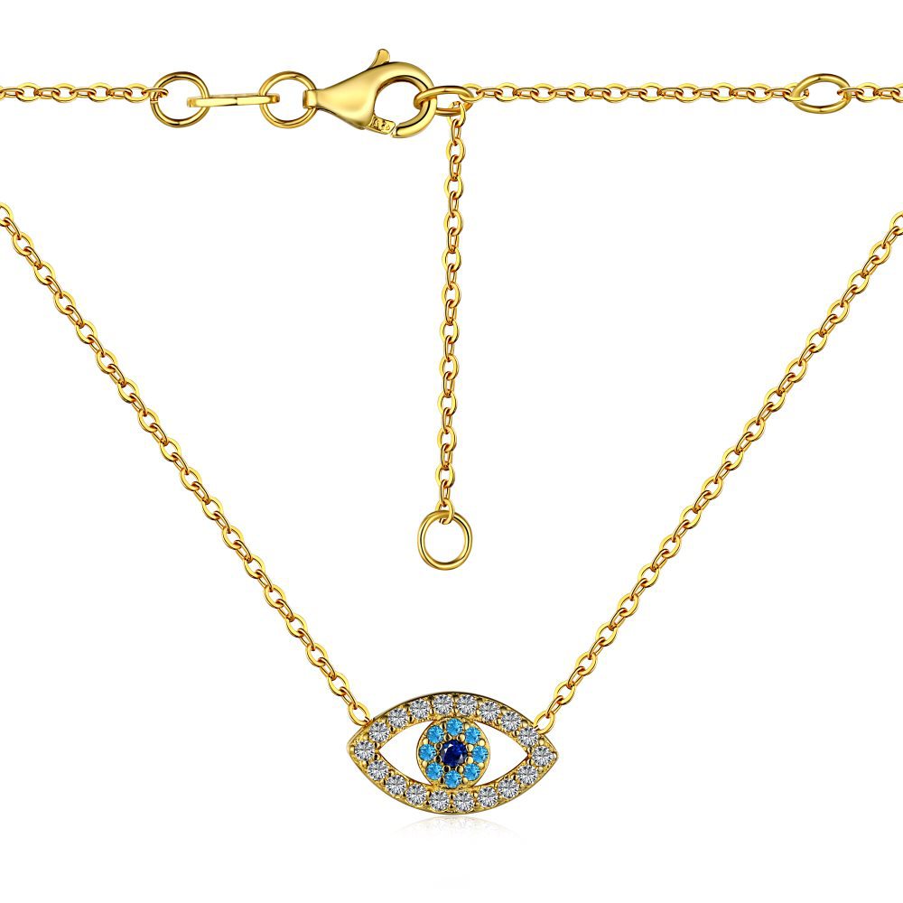 Fashion personality zircon devil eye pendant necklace