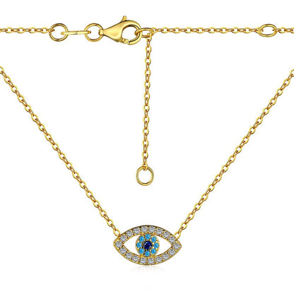 Fashion personality zircon devil eye pendant necklace