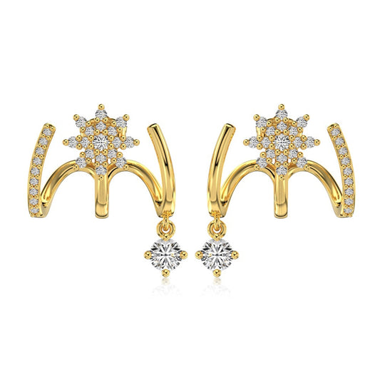 Fashionable and personalized zircon eight-pointed star earrings