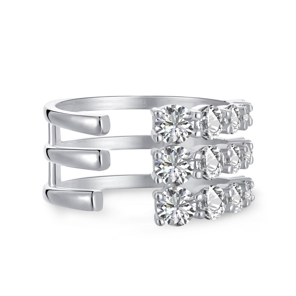 Fashionable and personalized spiral full diamond ring