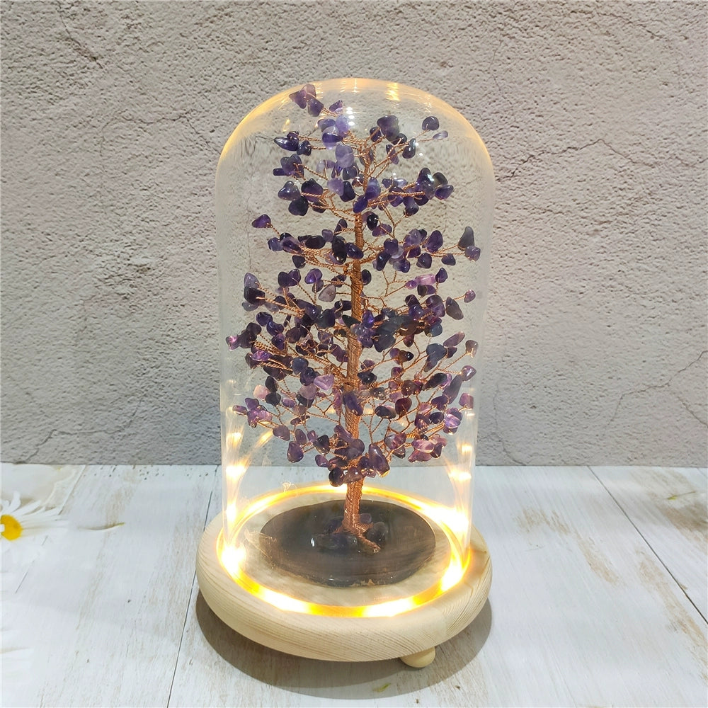 Crystal tree glass cover ornaments to attract love and wealth