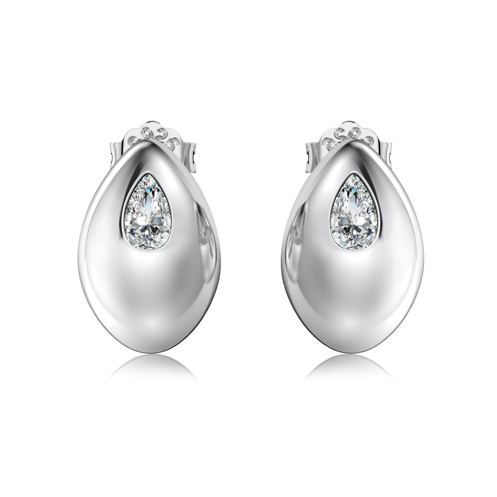 High-grade glossy small bean earrings