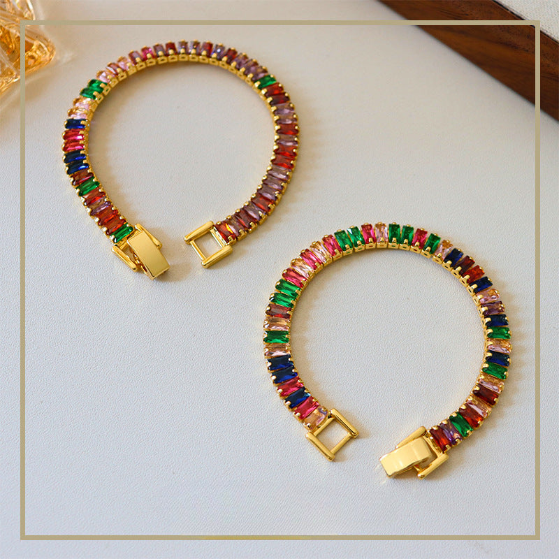 121-Retro Temperament Dopamine Zircon Bracelet