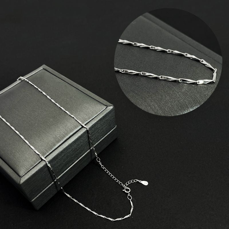 High-end sterling silver melon seed necklace