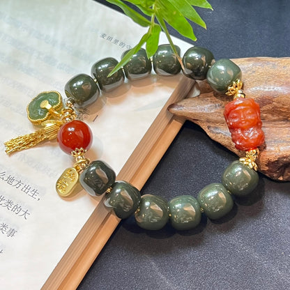 Hetian jade Tara bracelet