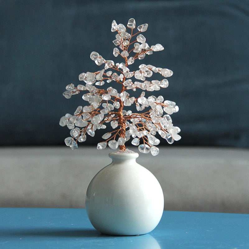 Natural crystal tree pot ornaments