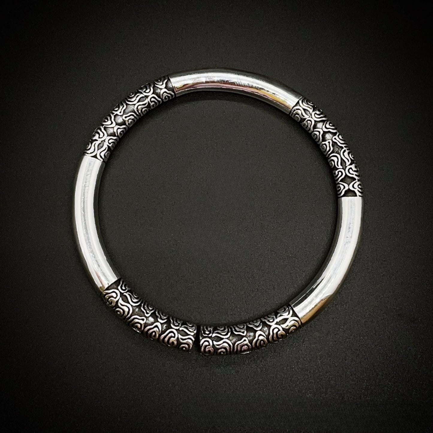 Chinese style auspicious cloud sterling silver bracelet