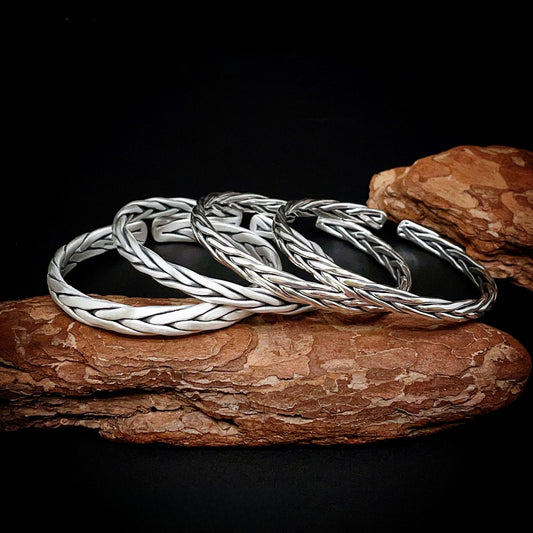 Hand Woven Solid Sterling Silver Bracelet