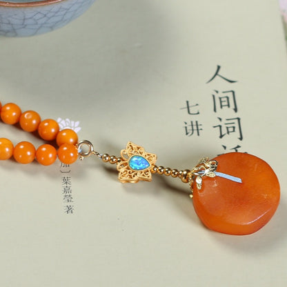 Chinese style beeswax necklace